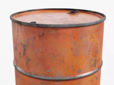 Steel Barrel - Orange - Dirty 3D model
