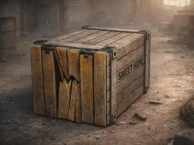 Cinematic Broken Wooden Crate 3D Model - High Poly PBR Asset 3D model