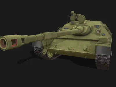 Tank ASU-85 Low-poly 3D model