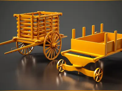15 Carriage 3d models-Game Ready Base Mesh Low-poly 3D model
