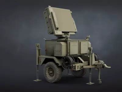 AN MPQ-64 Sentinel Radar Game Ready Low-poly 3D model