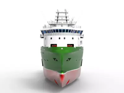 The Green Anchor Handling Tug Supply Low-poly 3D model