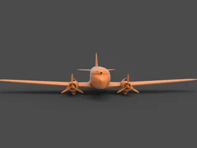 Douglas DC-3 3D print model