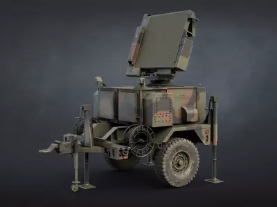 AN MPQ-64 Sentinel Radar Game Ready Low-poly 3D model