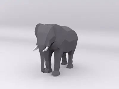 Low Poly Elephant Low-poly 3D model purchase