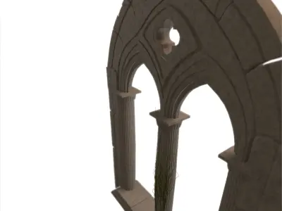Medieval mullioned window Low-poly 3D model