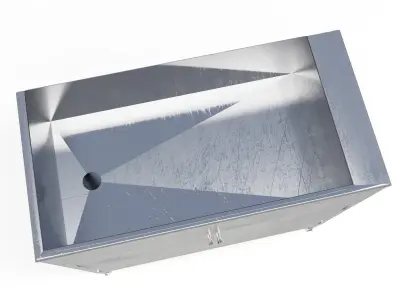 Metal Sink with Cabinet Low-poly 3D model