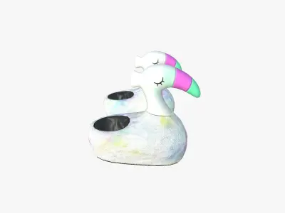 Slippers C10 Colored Flamingo - Costume Character Design Low-poly 3D model