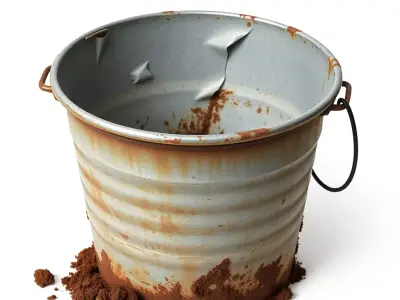 Dented Rusty Metal Garden Bucket Low-poly 3D model