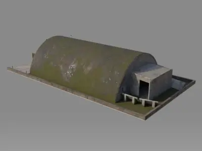 NATO  AIRCRAFT SHELTER V1 with Full Grass roof Free low-poly 3D model