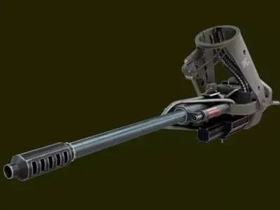 Helicopter Gun Low-poly 3D model