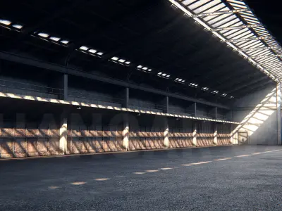 Hangar 02 PBR Low-poly 3D model