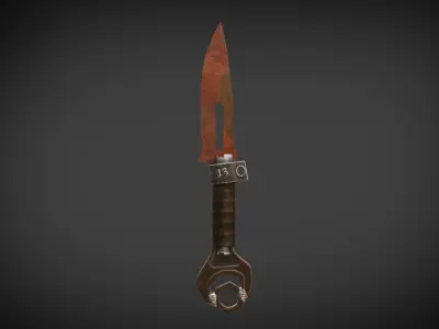 Post Apocalyptic tools Low-poly 3D model