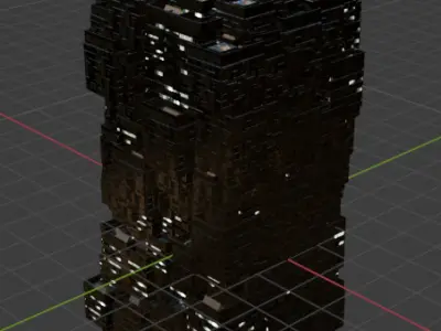 Sci fi night city building 7 Low-poly 3D model