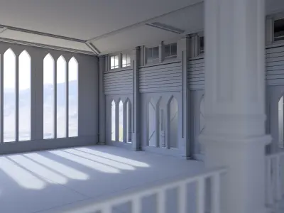 Medieval Palace 3D Model Low-poly 3D model