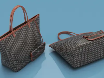  Goyard St Louis Handbag Black with Pouch 