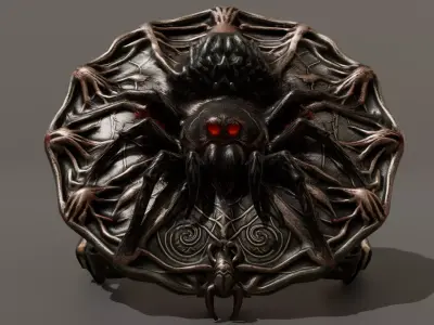 DVL3DStudio Tarantula Shield Low Poly Dark Fantasy Game Ready Low-poly 3D model