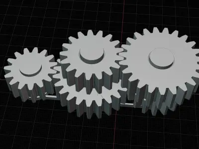 Animated Gears 8 3D model