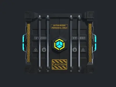 Shipping Container Hi-Tech Low-poly 3D model