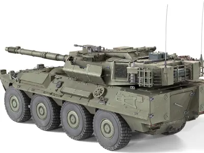 B1 Centauro tank Low-poly 3D model
