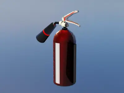Game-ready futuristic fire extinguisher Free low-poly 3D model