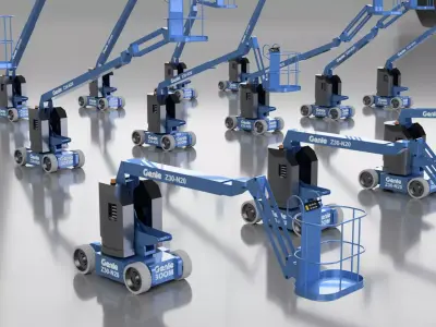Genie Z30-N20 Articulating Boom Lift 3D Model Pack 18 Poses 3D model