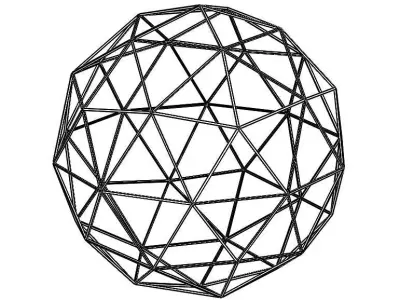 Wireframe Shape Geodesic Polyhedron Sphere 3D print model