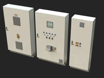 Electric Boxes Low-poly 3D model purchase