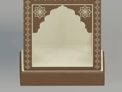  Moroccan wooden bookshelf  3D model