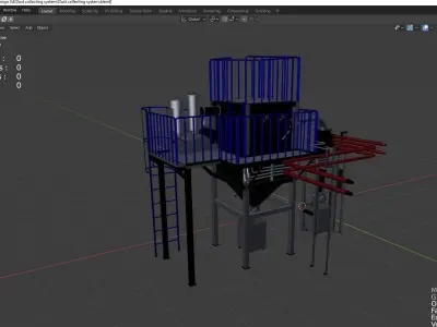 Industrial dust collecting system 3D model