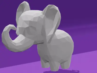 Low poly Elephant Low-poly 3D model buy