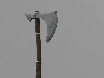 Ancient Crescent axe Low-poly 3D model