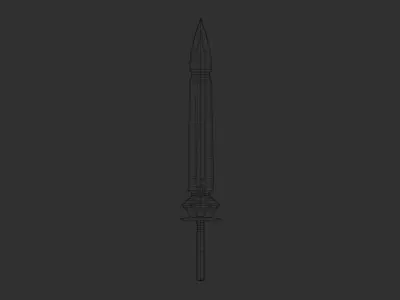 Gem Sword - PBR Game Ready - Easily Change Gem Color Low-poly 3D model