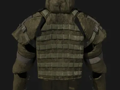 3D Male Military Vest 3D model