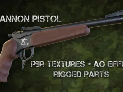 Cannon Pistol Low-poly 3D model