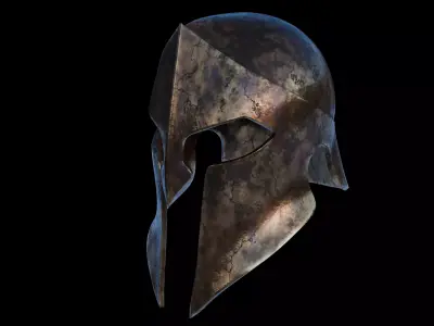 Spartan Short Helmet Low-poly 3D model