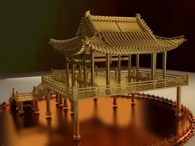 Chinese ancient  Pavilion 3D model