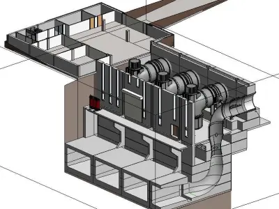 Hydropower plant Kaplan Vertical Axis 3D model