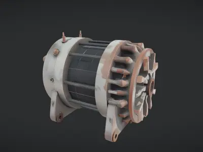 rusty industrial electric motor 3D model