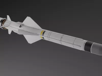 Exocet MM40 Block 3C Low Poly Game-Ready Missile Free 3D model purchase