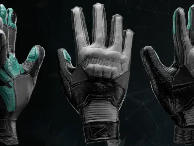 5 Tactical Gloves  MD and CLO3D  obj and fbx VOL01 3D model
