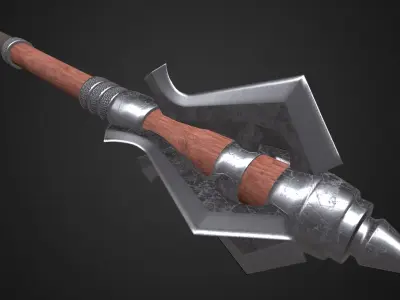 Medieval mace Low-poly 3D model 11