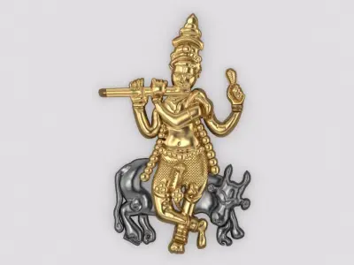 lord krishna pendant Hindu God 3D print model
