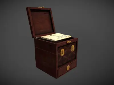 Antique Puzzle Box Low-poly 3D model