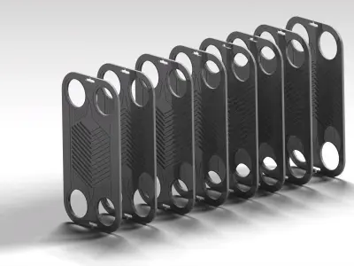 Fluxo Plate Heat Exchanger CAD Model 3D model