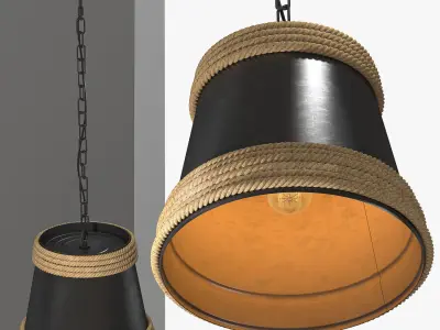 Hemp Pendant Lamp Suspension 3D model