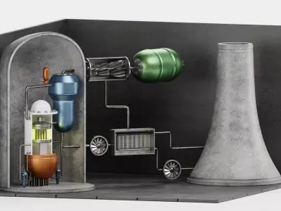 Nuclear Reactor V2 - Power Plant Isometric Low-poly 3D model