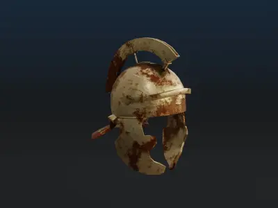 Rusted Roman Helmet  Low-poly 3D model