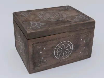Wooden jewelry box Low-poly 3D model purchase