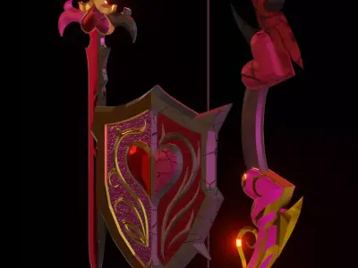 Half Love Weapon Pack Low-poly 3D model